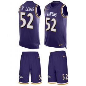 Wholesale Cheap Nike Ravens #52 Ray Lewis Purple Team Color Men\'s Stitched NFL Limited Tank Top Suit Jersey