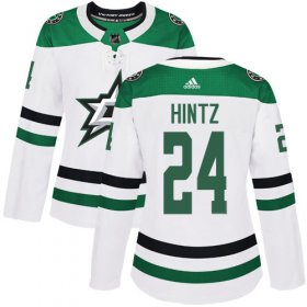 Cheap Adidas Stars #24 Roope Hintz White Road Authentic Women\'s Stitched NHL Jersey