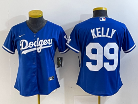 Cheap Women\'s Los Angeles Dodgers #99 Joe Kelly Blue Stitched Cool Base Nike Jersey
