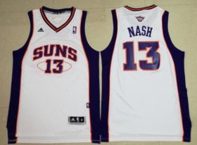 Wholesale Cheap Men\'s Phoenix Suns #13 Steve Nash White Stitched NBA Adidas Revolution 30 Swingman Jersey