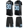 Wholesale Cheap Nike Panthers #30 Stephen Curry Black Team Color Men's Stitched NFL Limited Tank Top Suit Jersey