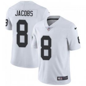 Wholesale Cheap Men\'s Las Vegas Raiders #8 Josh Jacobs White Vapor Limited Stitched Jersey