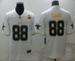 Wholesale Cheap Men's Dallas Cowboys #88 CeeDee Lamb White 60th Patch Golden Edition Stitched NFL Nike Limited Jersey