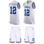 Wholesale Cheap Nike Cowboys #12 Roger Staubach White Men's Stitched NFL Limited Tank Top Suit Jersey