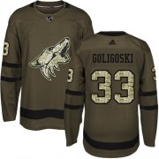 Wholesale Cheap Adidas Coyotes #33 Alex Goligoski Green Salute to Service Stitched NHL Jersey