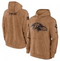 Wholesale Cheap Men's Baltimore Ravens 2023 Brown Salute to Service Pullover Hoodie