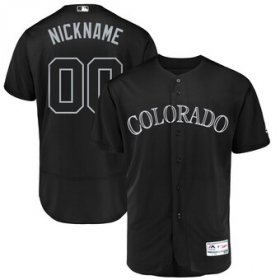 Wholesale Cheap Colorado Rockies Majestic 2019 Players\' Weekend Flex Base Authentic Roster Custom Jersey Black