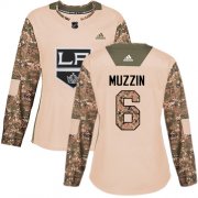 Wholesale Cheap Adidas Kings #6 Jake Muzzin Camo Authentic 2017 Veterans Day Women's Stitched NHL Jersey