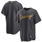 Wholesale Cheap Men's Chicago White Sox Blank Charcoal 2022 All-Star Cool Base Stitched Baseball Jersey