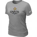 Wholesale Cheap Women's Nike New Orleans Saints Critical Victory NFL T-Shirt Light Grey