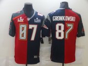 Wholesale Cheap Men's Tampa Bay Buccaneers #87 Rob Gronkowski Red Navy Blue Super Bowl Patch Two Tone Vapor Untouchable Stitched NFL Nike Limited Jersey