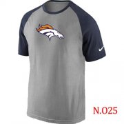 Wholesale Cheap Nike Denver Broncos Ash Tri Big Play Raglan NFL T-Shirt Grey/Navy Blue