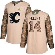 Wholesale Cheap Adidas Flames #14 Theoren Fleury Camo Authentic 2017 Veterans Day Stitched Youth NHL Jersey