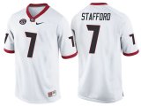 Wholesale Cheap NCAA Georgia Bulldogs #7 Matthew Stafford White College Football Jersey