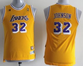 Cheap Los Angeles Lakers #32 Magic Johnson Yellow Swingman Throwback Kids Jersey