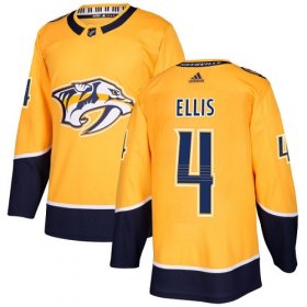 Wholesale Cheap Adidas Predators #4 Ryan Ellis Yellow Home Authentic Stitched NHL Jersey