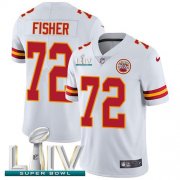 Wholesale Cheap Nike Chiefs #72 Eric Fisher White Super Bowl LIV 2020 Men's Stitched NFL Vapor Untouchable Limited Jersey