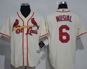 Wholesale Cheap Cardinals #6 Stan Musial Cream New Cool Base Stitched MLB Jersey