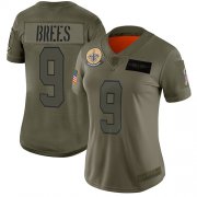 Wholesale Cheap Nike Saints #9 Drew Brees Camo Women's Stitched NFL Limited 2019 Salute to Service Jersey