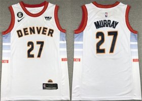 Wholesale Cheap Men\'s Denver Nuggets #27 Jamal Murray Silver 2022-23 City Edition With NO.6 Patch Stitched Jersey