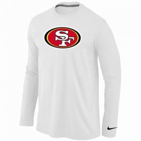 Wholesale Cheap Nike San Francisco 49ers Logo Long Sleeve T-Shirt White