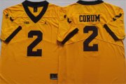 Cheap Men's Michigan Wolverines #2 CORUM Yellow Stitched Jersey