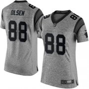 Wholesale Cheap Nike Panthers #88 Greg Olsen Gray Women's Stitched NFL Limited Gridiron Gray Jersey