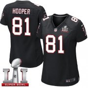 Wholesale Cheap Nike Falcons #81 Austin Hooper Black Alternate Super Bowl LI 51 Women's Stitched NFL Elite Jersey