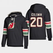 Wholesale Cheap New Jersey Devils #20 Blake Coleman Black adidas Lace-Up Pullover Hoodie