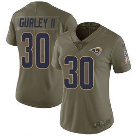 Wholesale Cheap Nike Rams #30 Todd Gurley II Olive Women\'s Stitched NFL Limited 2017 Salute to Service Jersey