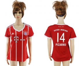Wholesale Cheap Women\'s Bayern Munchen #14 Pizarro Home Soccer Club Jersey