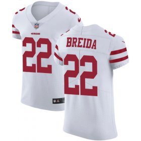 Wholesale Cheap Nike 49ers #22 Matt Breida White Men\'s Stitched NFL Vapor Untouchable Elite Jersey