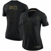 Cheap New Orleans Saints #9 Drew Brees Nike Women's 2020 Salute To Service Limited Jersey Black