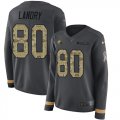 Wholesale Cheap Nike Browns #80 Jarvis Landry Anthracite Salute to Service Women's Stitched NFL Limited Therma Long Sleeve Jersey