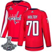 Wholesale Cheap Adidas Capitals #70 Braden Holtby Red Home Authentic Stanley Cup Final Champions Stitched NHL Jersey