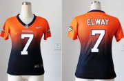 Wholesale Cheap Nike Broncos #7 John Elway Orange/Blue Women's Stitched NFL Elite Fadeaway Fashion Jersey