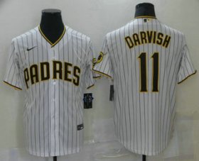 Wholesale Cheap Men\'s San Diego Padres #11 Yu Darvish White Stitched MLB Cool Base Nike Jersey