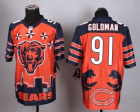 Wholesale Cheap Nike Bears #91 Eddie Goldman Orange Men\'s Stitched NFL Elite Noble Fashion Jersey
