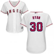Wholesale Cheap Angels #30 Nolan Ryan White Home Women's Stitched MLB Jersey
