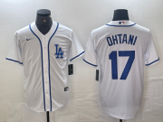 Cheap Men's Los Angeles Dodgers #17 Shohei Ohtani White Cool Base Stitched Baseball Jersey