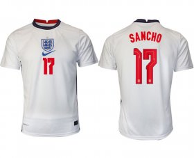 Wholesale Cheap Men 2020-2021 European Cup England home aaa version white 17 Nike Soccer Jersey