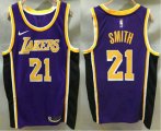 Wholesale Cheap Men's Los Angeles Lakers #21 JR Smith Purple 2020 Nike Swingman Printed NBA Jersey