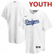 Wholesale Cheap Youth Los Angeles Dodgers Blank White Cool Base Stitched MLB Jersey