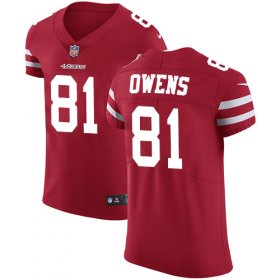 Wholesale Cheap Nike 49ers #81 Terrell Owens Red Team Color Men\'s Stitched NFL Vapor Untouchable Elite Jersey