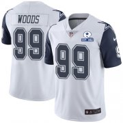Wholesale Cheap Nike Cowboys #99 Antwaun Woods White Men's Stitched With Established In 1960 Patch NFL Limited Rush Jersey