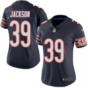 Wholesale Cheap Nike Bears #39 Eddie Jackson Navy Blue Team Color Women's Stitched NFL Vapor Untouchable Limited Jersey
