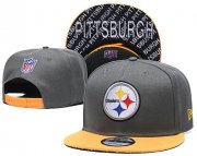 Wholesale Cheap Steelers Team Logo Gray Yellow Adjustable Hat TX