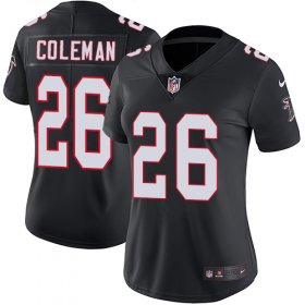 Wholesale Cheap Nike Falcons #26 Tevin Coleman Black Alternate Women\'s Stitched NFL Vapor Untouchable Limited Jersey