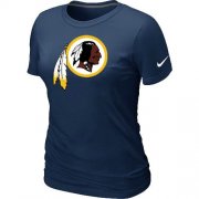 Wholesale Cheap Women's Nike Washington Redskins Logo NFL T-Shirt Dark Blue