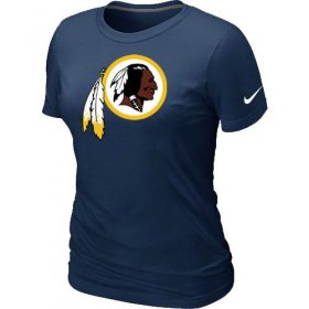 Wholesale Cheap Women\'s Nike Washington Redskins Logo NFL T-Shirt Dark Blue